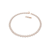 Una Angelic Tennis necklace, Round cut, Medium, White, Rose gold-tone plated